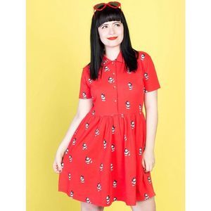 Mickey Mouse retro button up dress m